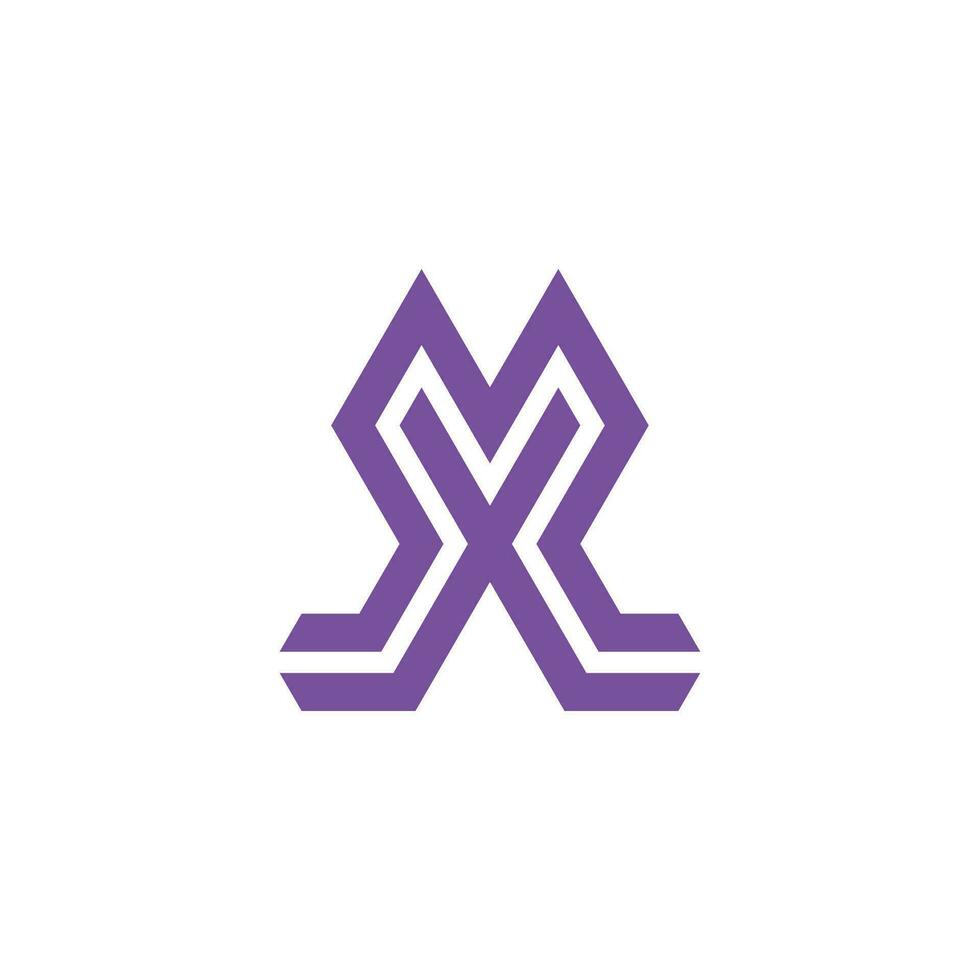 Initial letter XM or MX monogram logo vector