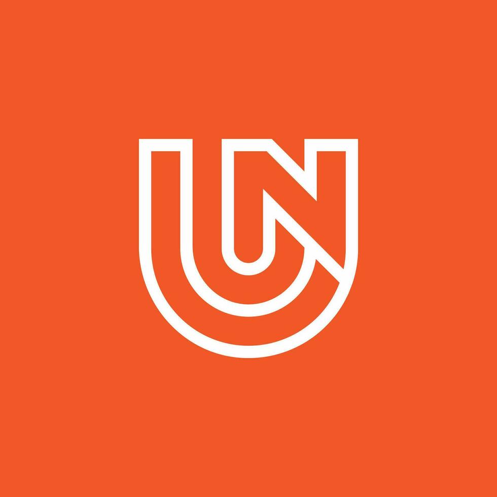 Initial letter UN or NU monogram  logo vector