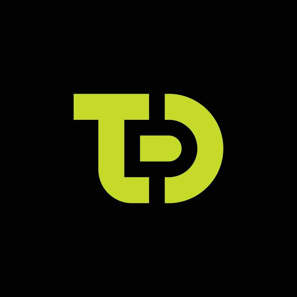 Initial letter TD or DT monogram logo vector