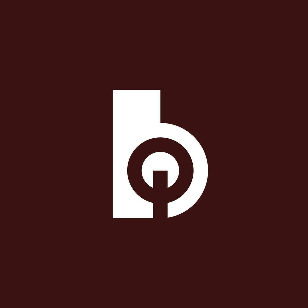 Modern and minimalist initial letter QB or BQ monogram logo vector