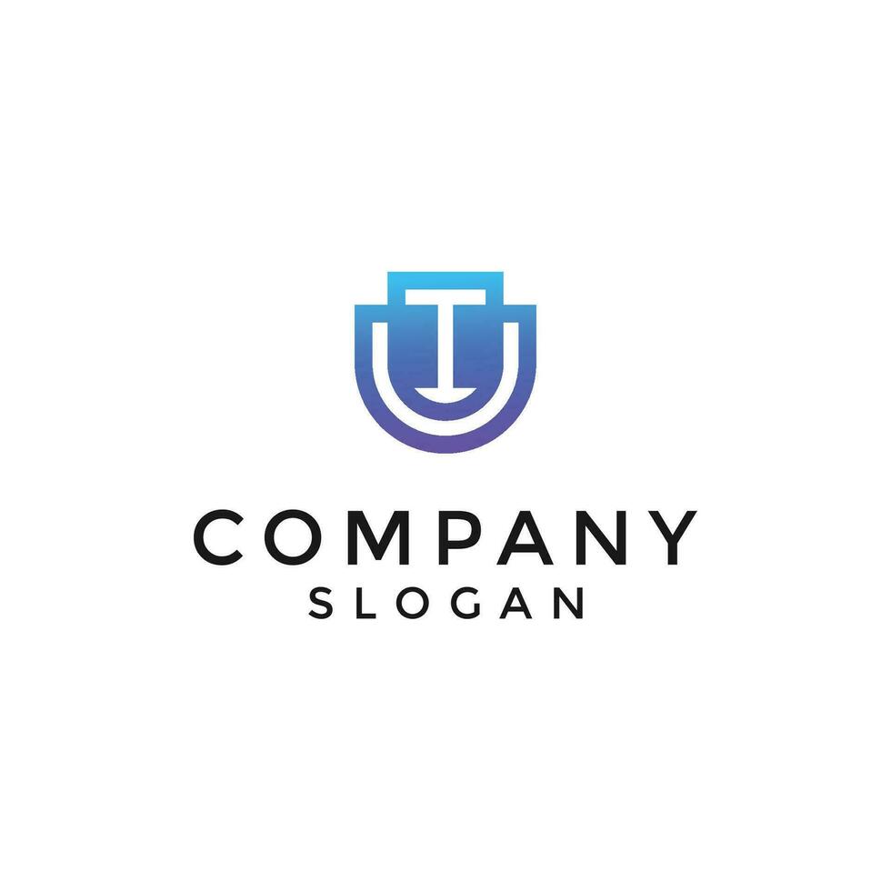 Letter IU or UI logo vector