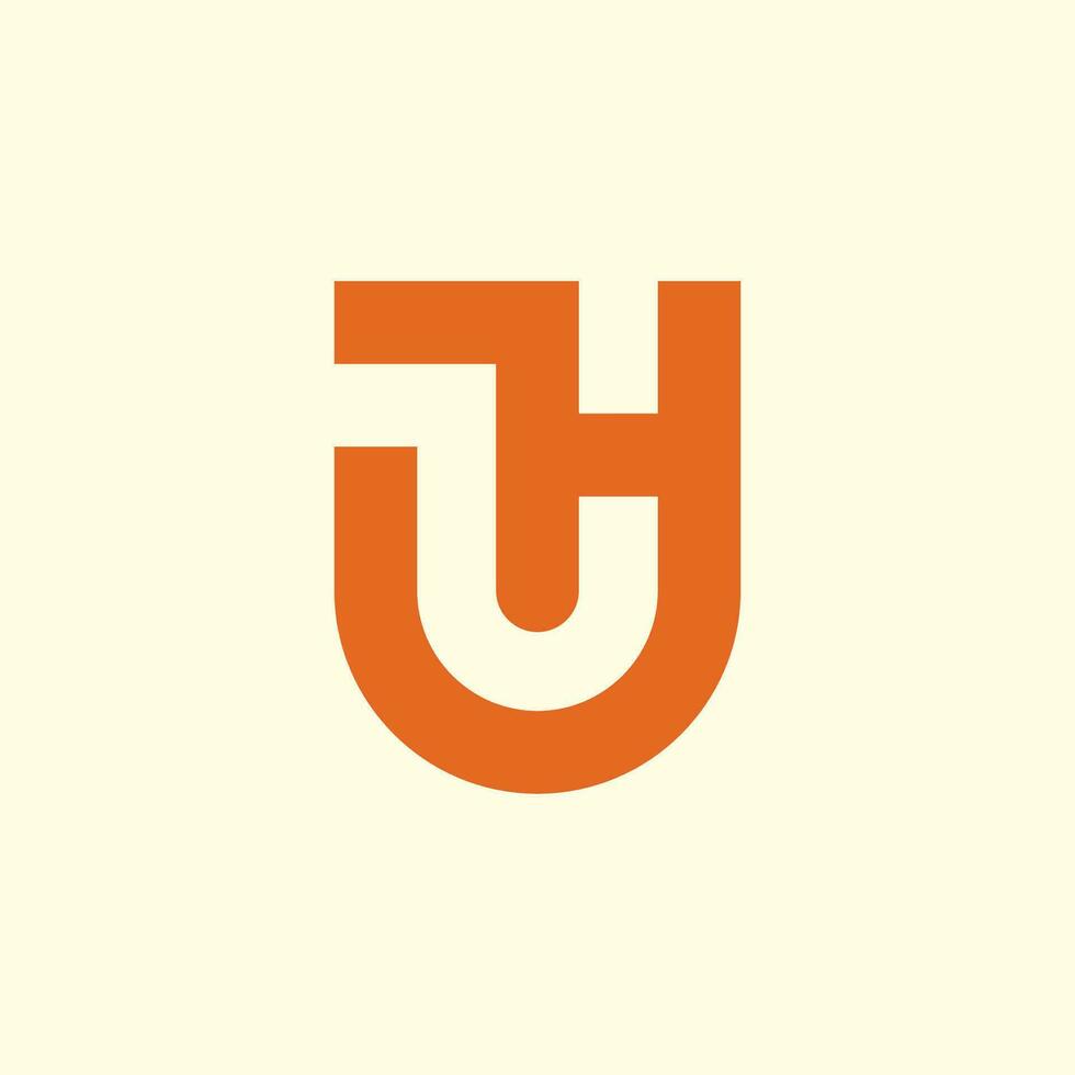 Initial letter UH or HU monogram  logo vector