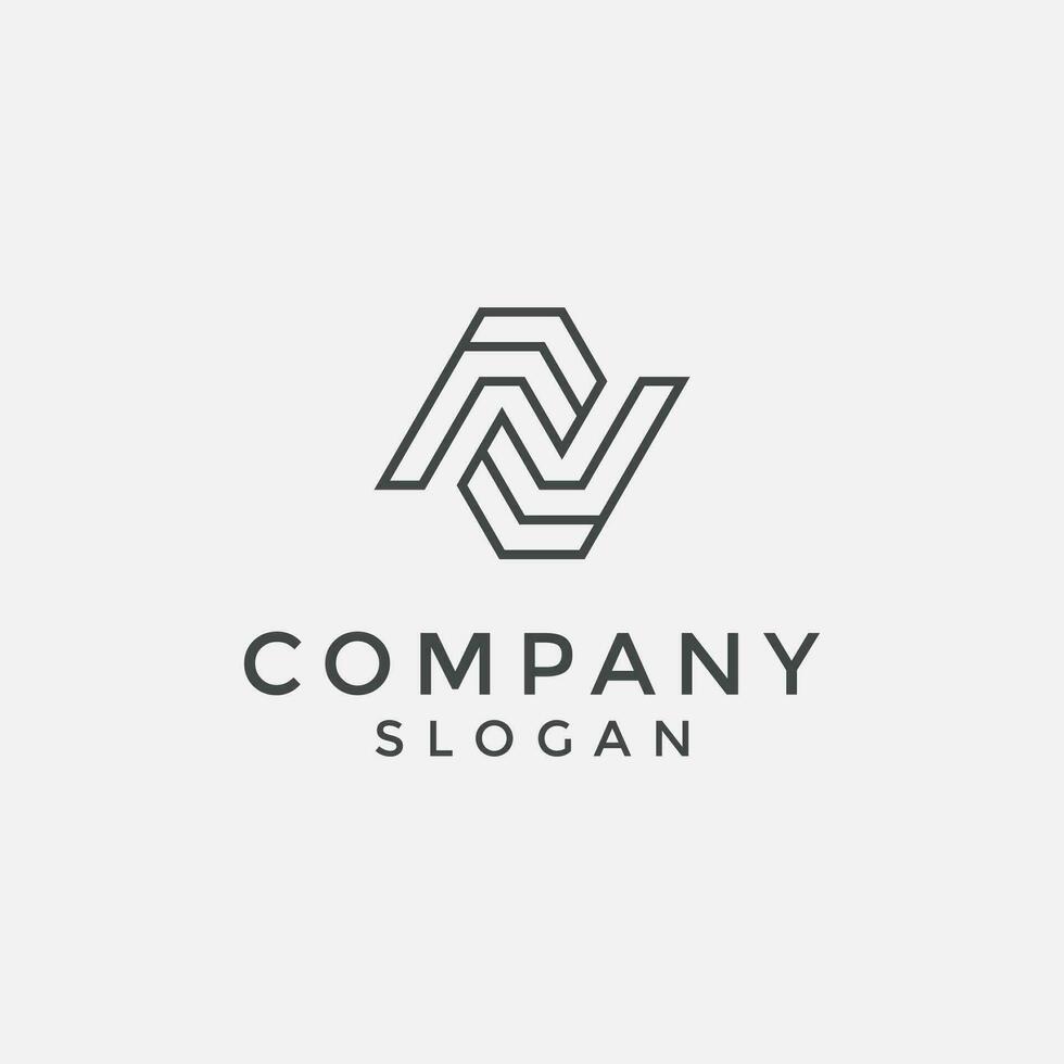 Letter FN or NF logo vector