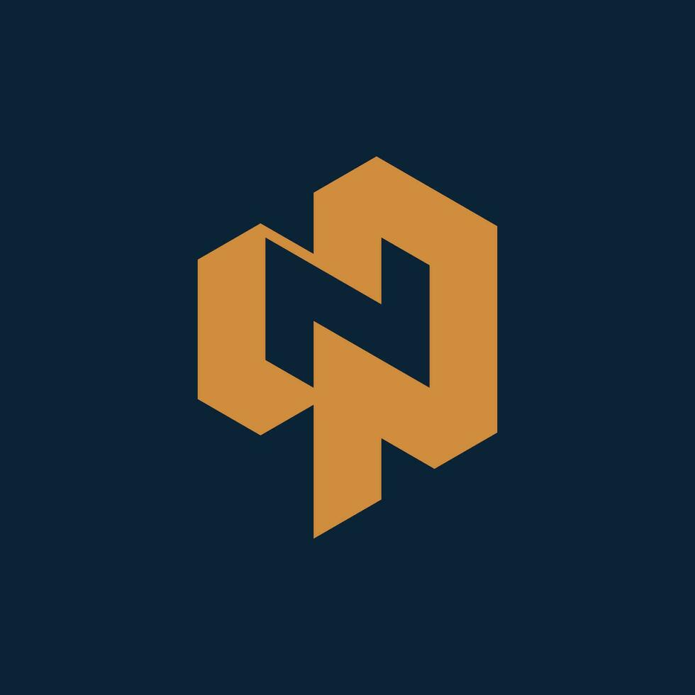 Modern and minimalist initial letter PN or NP monogram logo vector