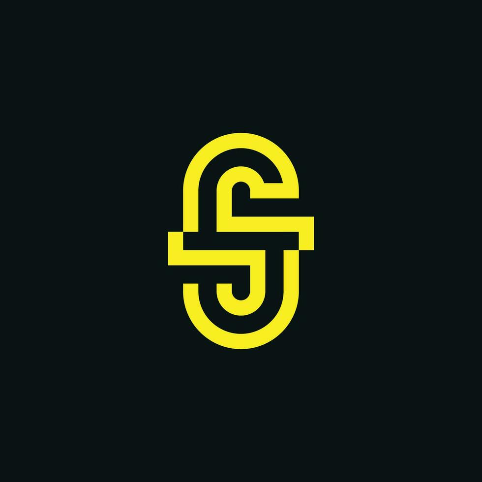 Modern initial letter SJ or JS monogram logo vector