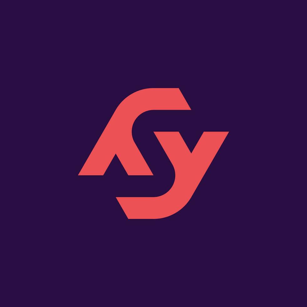 Initial letter YS or SY monogram logo vector