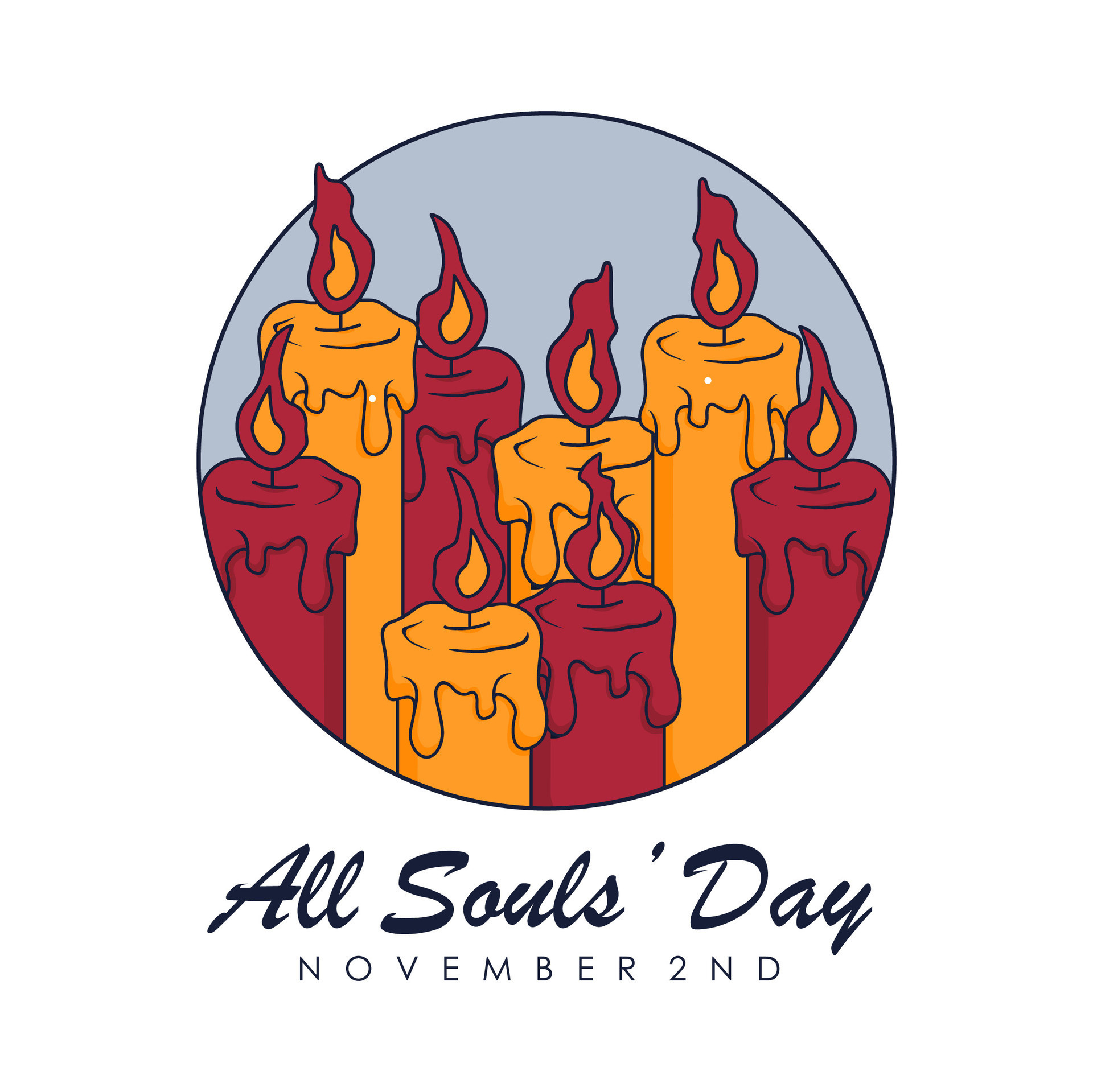all souls day poster template vector flat design 30526256 Vector Art at