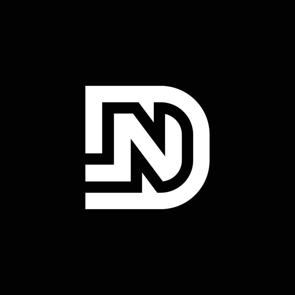 letra Dakota del Norte o dn logo vector