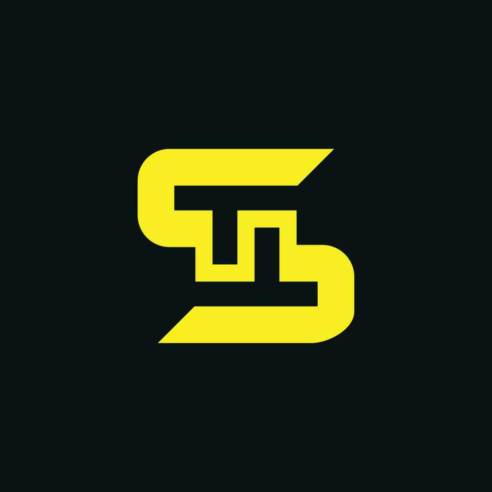 Modern initial letter ST or TS monogram logo vector