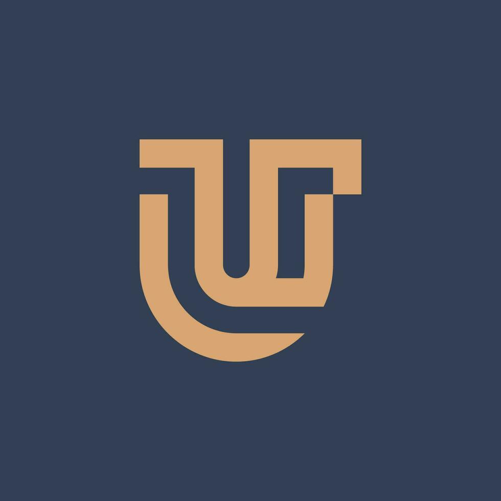 Initial letter UL or LU monogram  logo vector