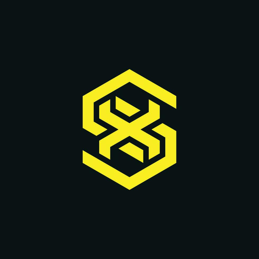 Modern initial letter SX or XS monogram logo vector