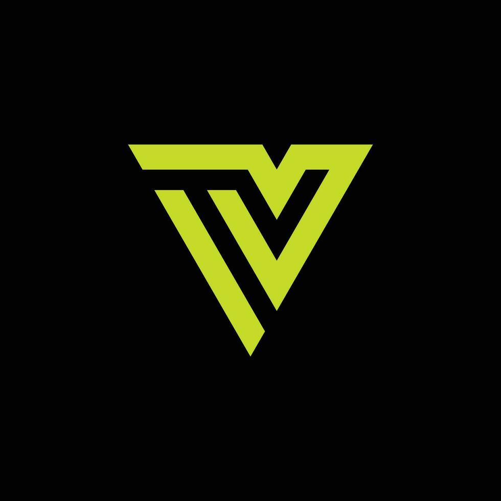 inicial letra televisión o Vermont monograma logo vector
