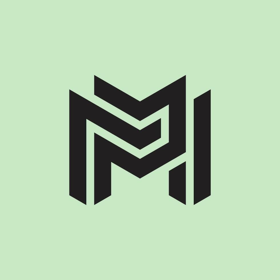 Modern and minimalist initial letter PM or MP monogram logo vector