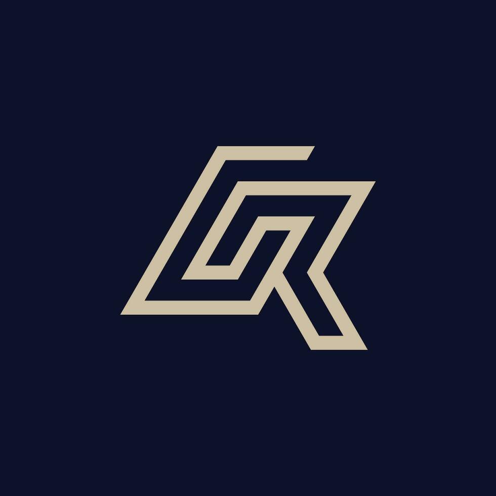 Modern initial letter RG or GR monogram logo vector