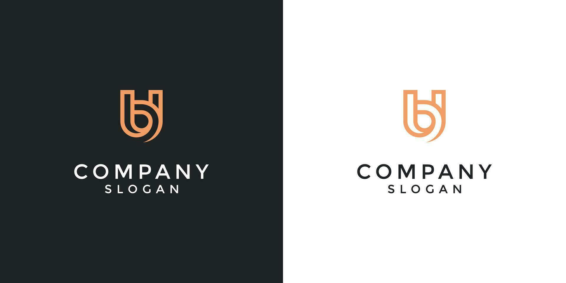 Letter AU or UA logo vector