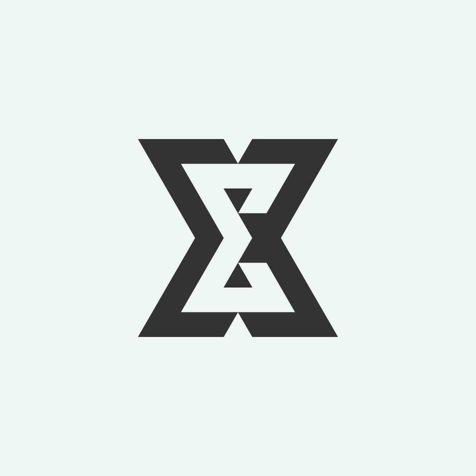Initial letter XE or EX monogram logo vector