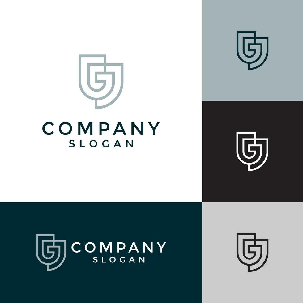 Letter GJ or JG logo vector