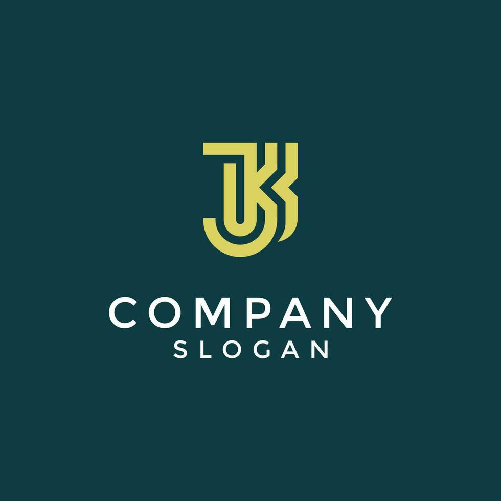 Modern and elegant initial letter JK or KJ monogram logo vector