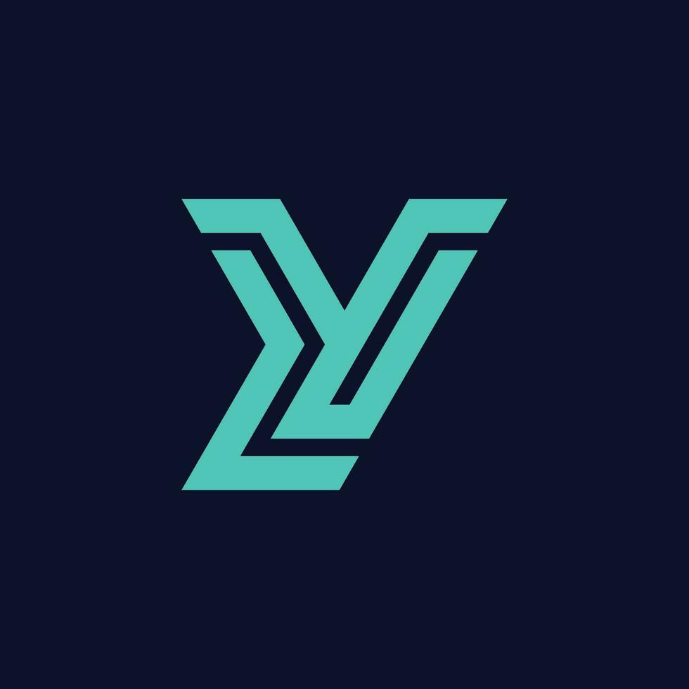 Initial letter YL or LY monogram logo vector