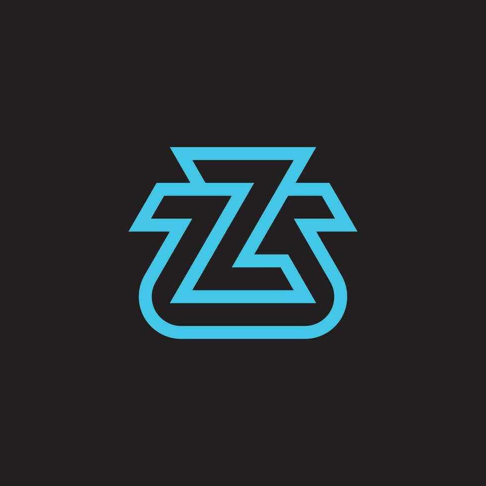 Modern and minimalist initial letter ZU or UZ monogram logo vector