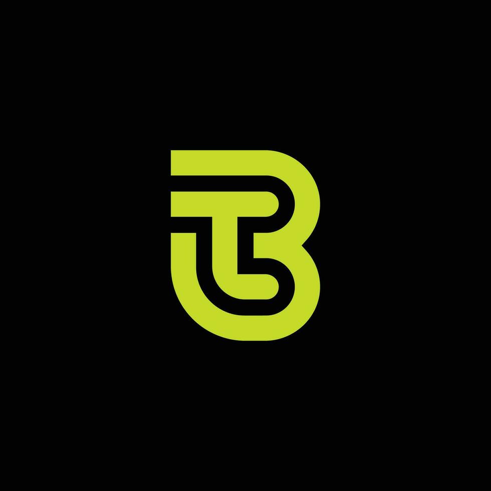 Initial letter TB or BT monogram logo vector