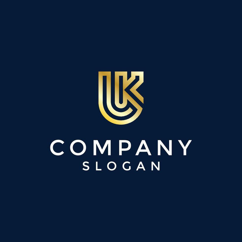 Modern and luxury initial letter KU or UK monogram logo vector