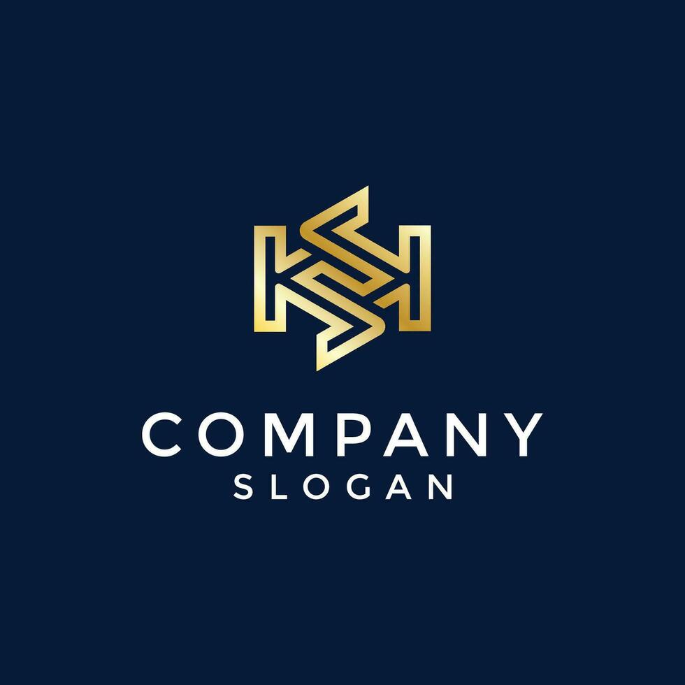 Modern and luxury initial letter KS or SK monogram logo vector