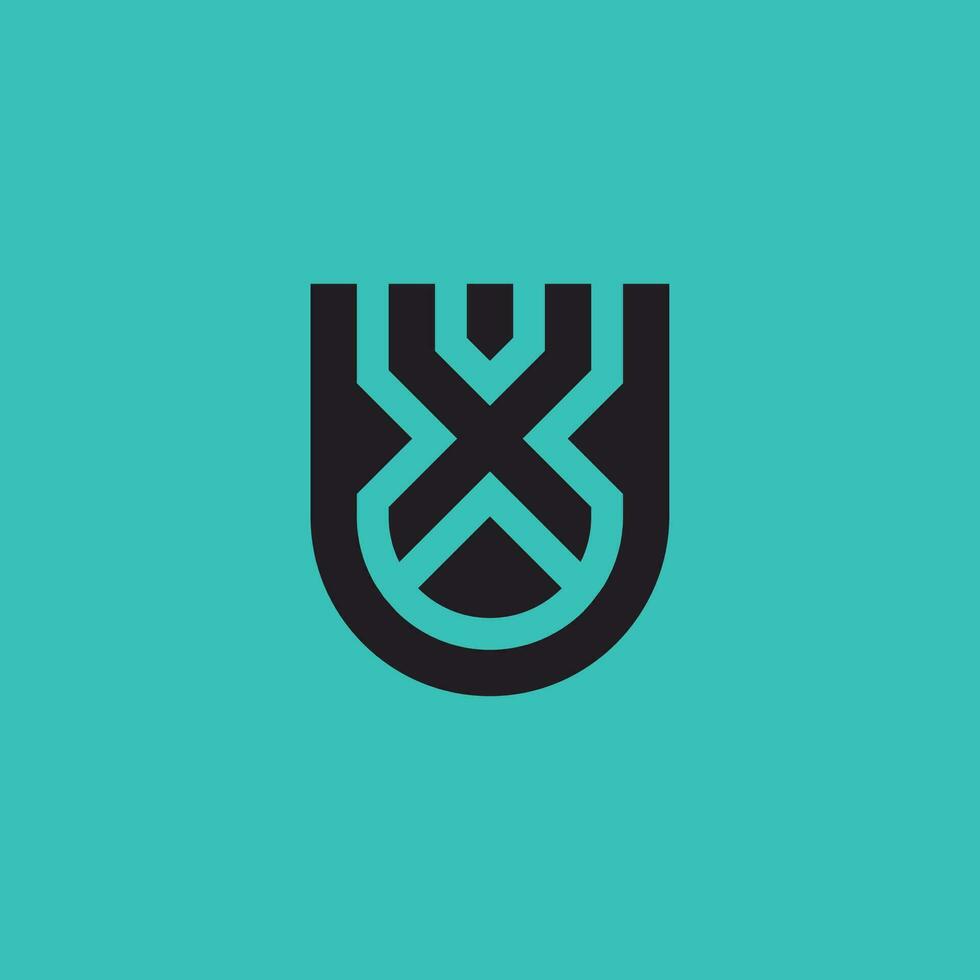 Initial letter XU or UX monogram logo vector