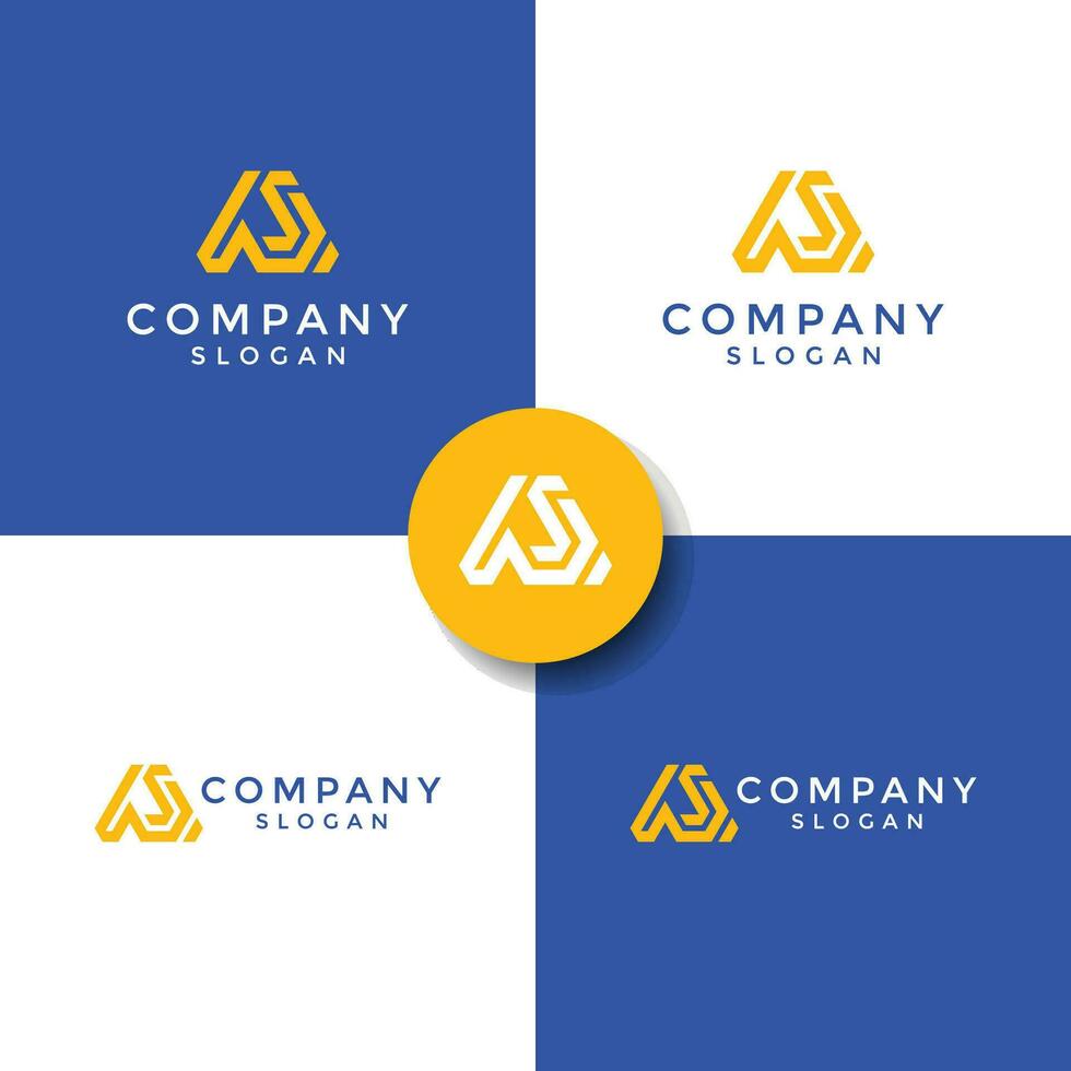 Initial letter WS or SW monogram logo vector