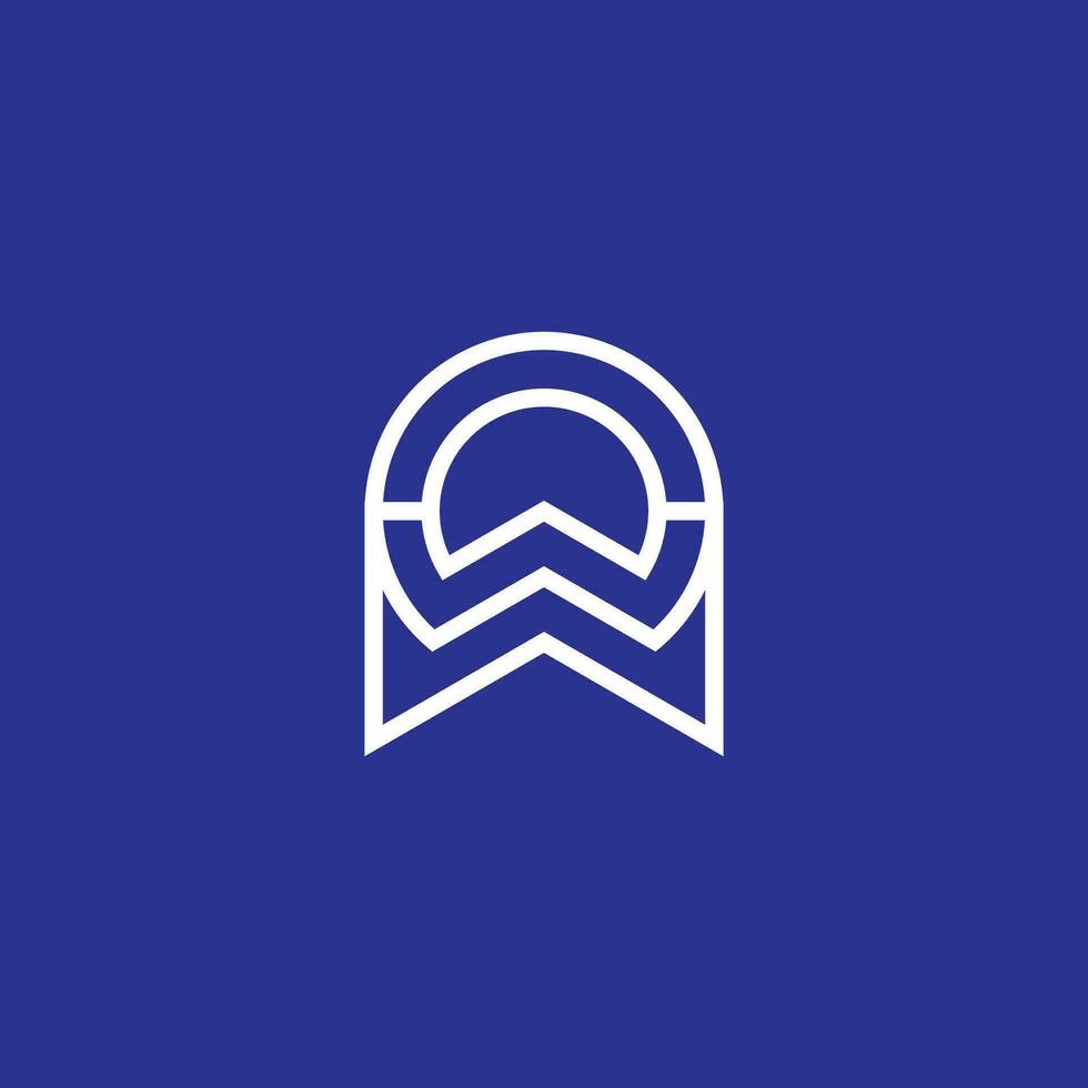 Modern initial letter OW or WO monogram logo vector