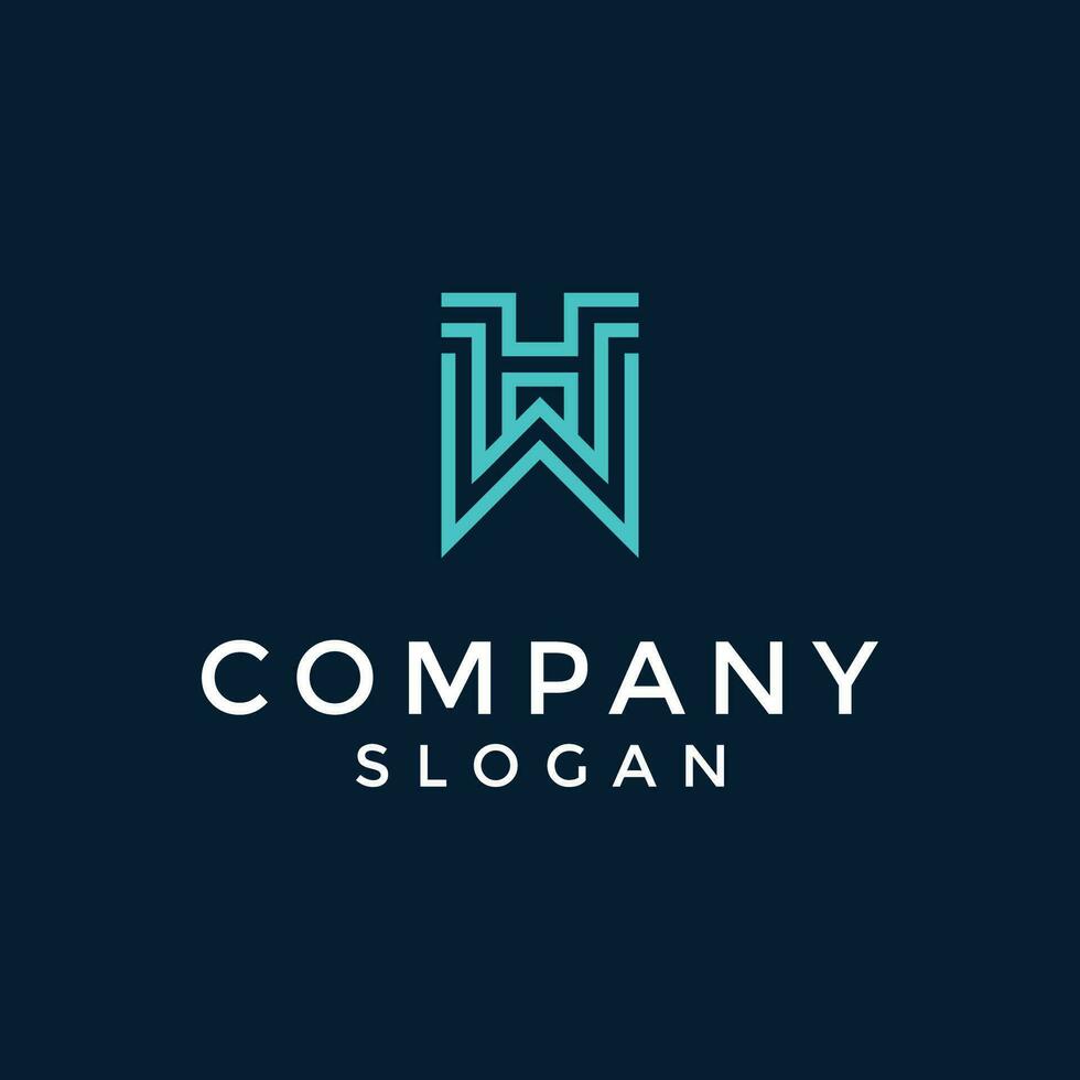 Letter HW or WH logo vector