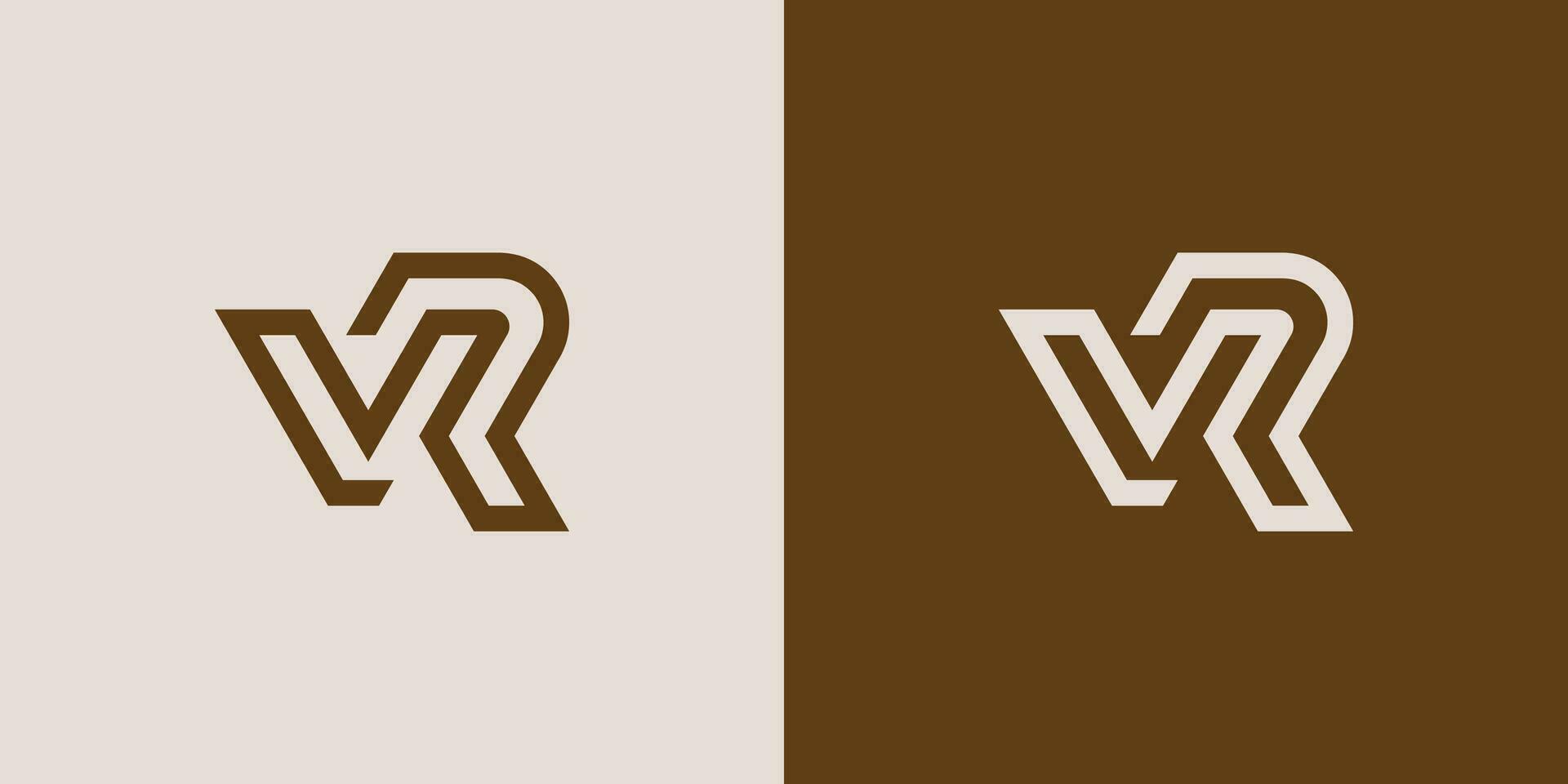 Initial letter VR or RV monogram logo vector