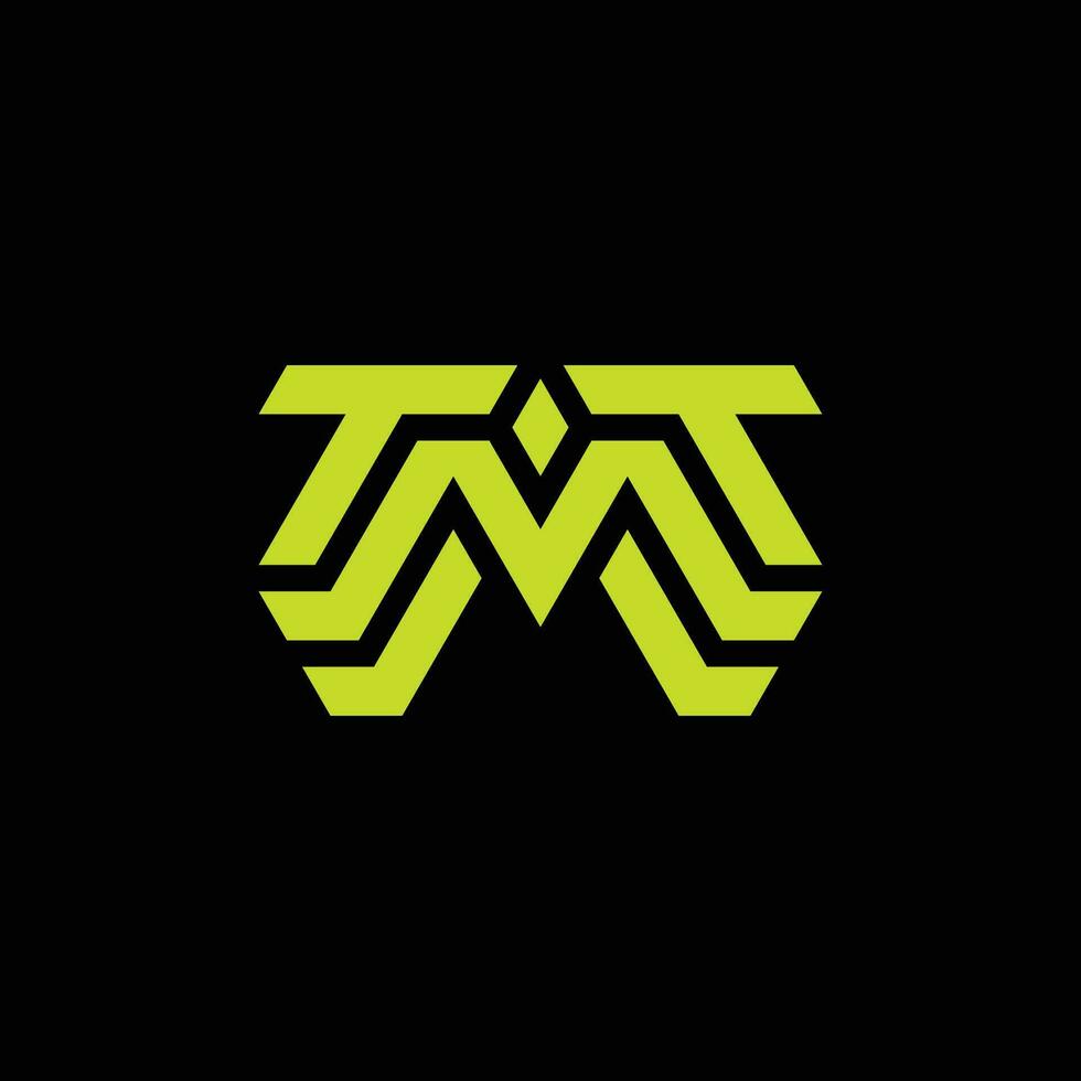 Initial letter TM or MT monogram logo vector