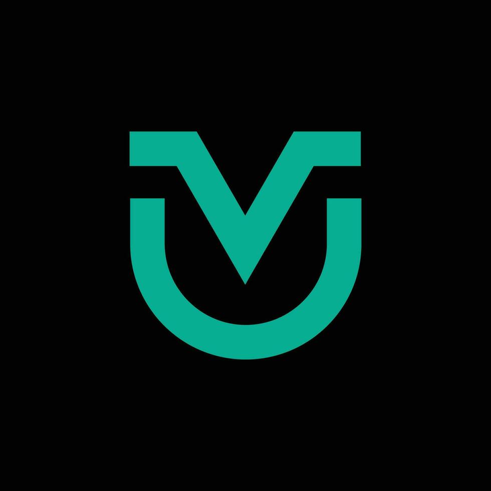 Initial letter UV or VU monogram  logo vector