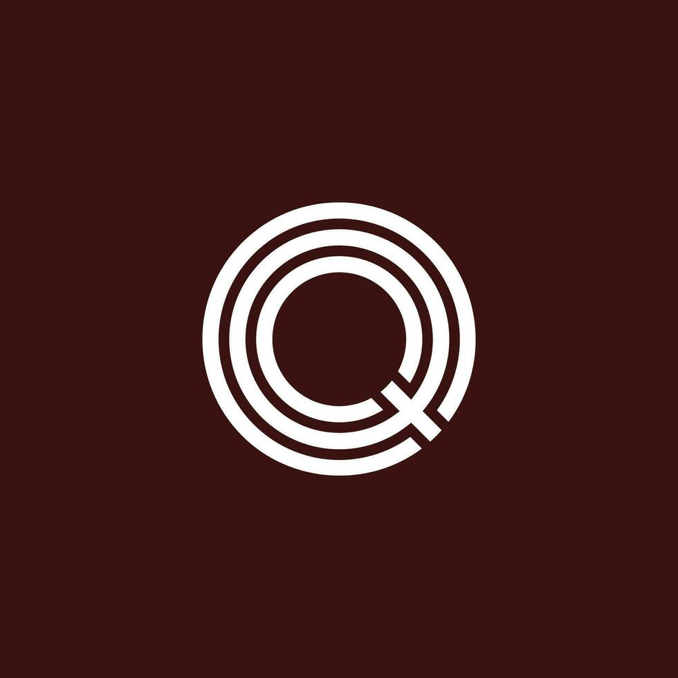 Modern and minimalist initial letter QO or OQ monogram logo vector