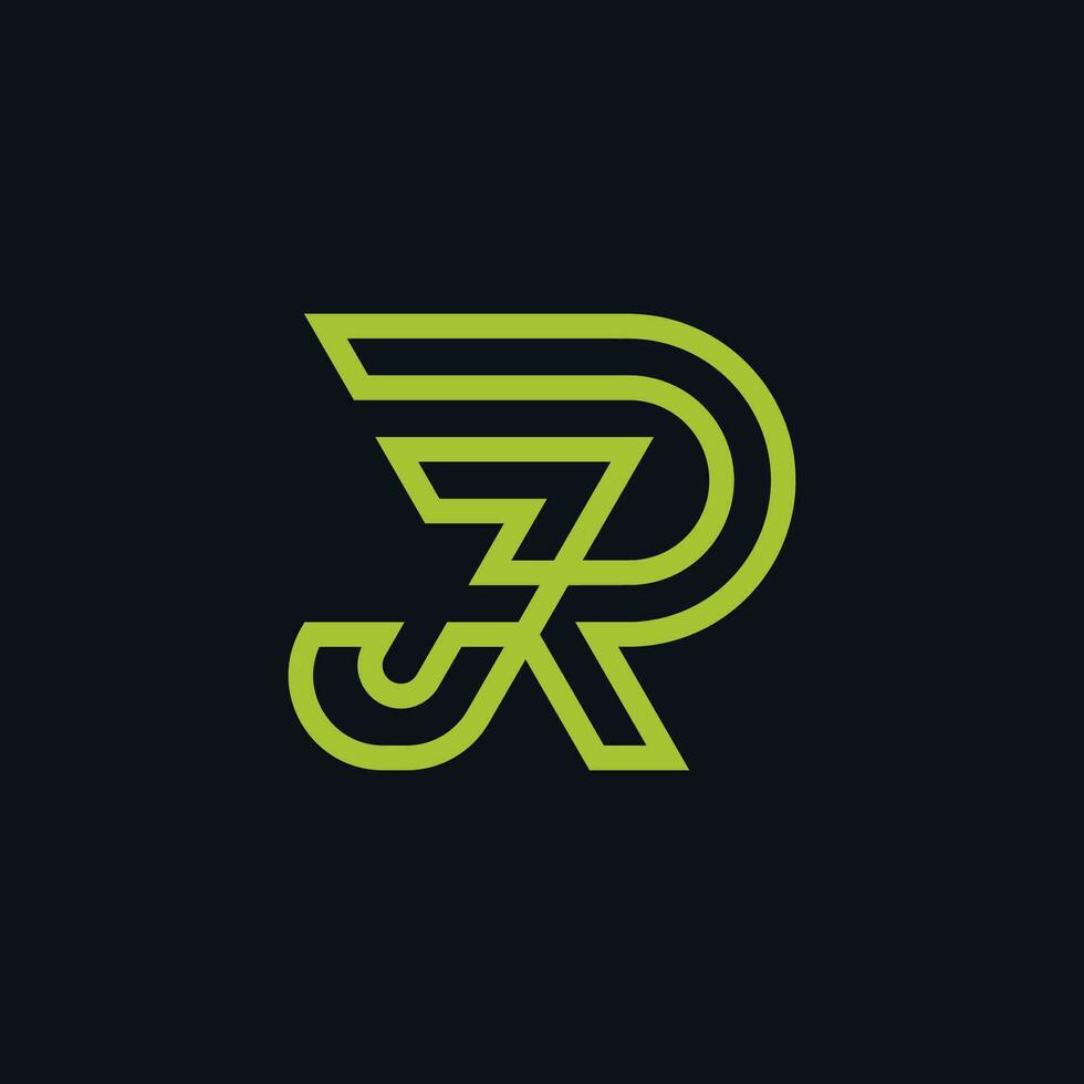 Modern initial letter RJ or JR monogram logo vector
