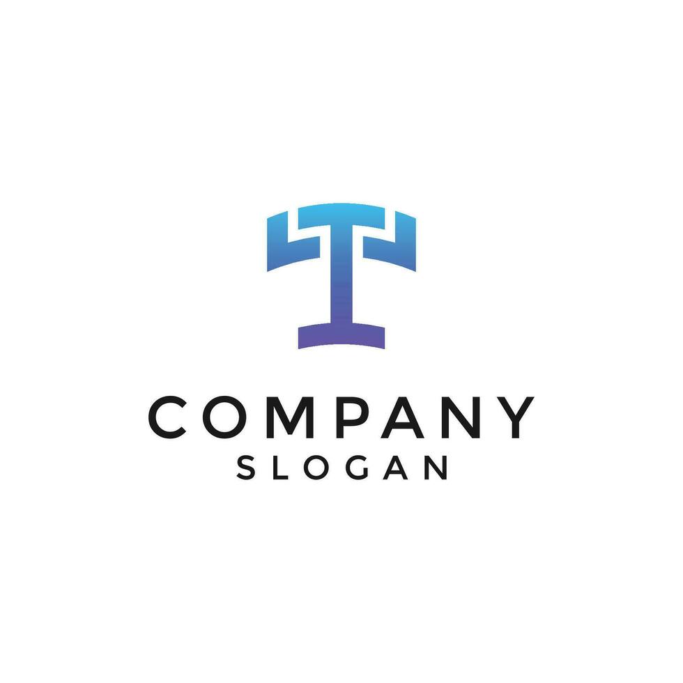 Letter IT or TI logo vector