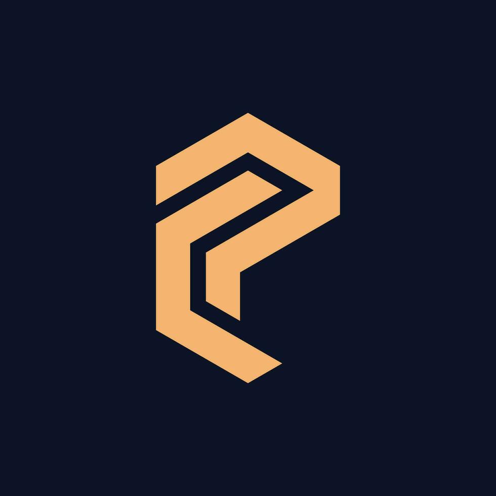 Modern and minimalist initial letter PC or CP monogram logo vector