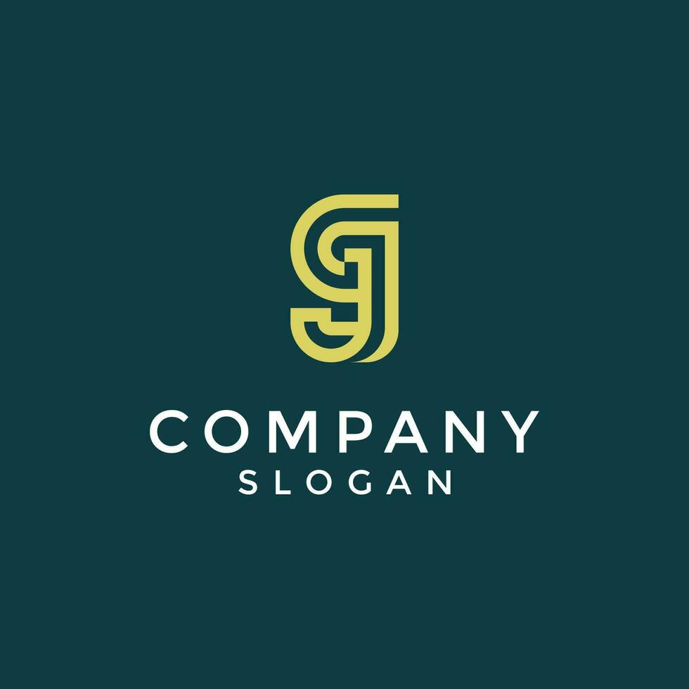 Modern and elegant initial letter JG or GJ monogram logo vector