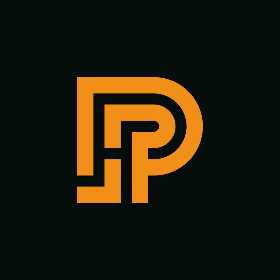 Modern and minimalist initial letter PH or HP monogram logo vector