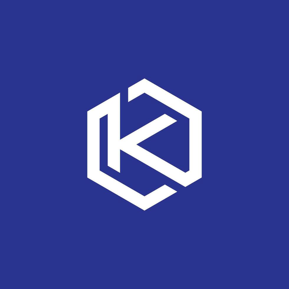 Modern initial letter OK or KO monogram logo vector