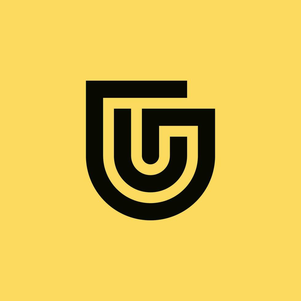 Initial letter UG or GU monogram  logo vector