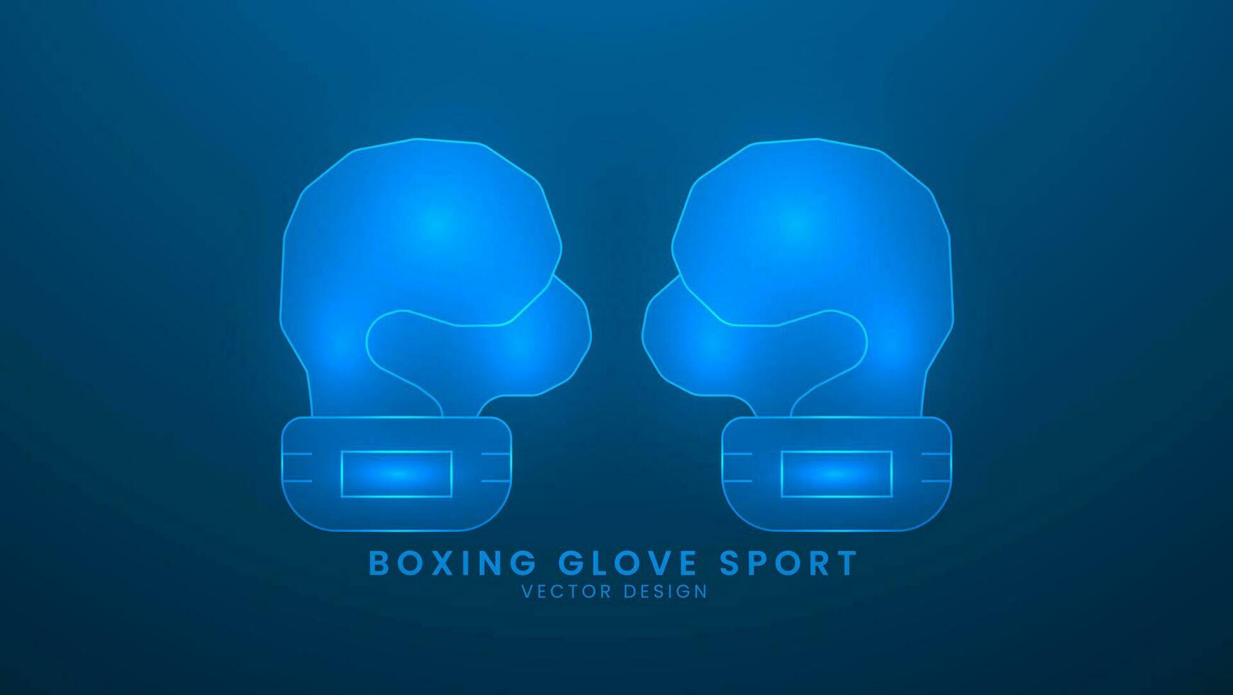 boxeo guante deporte. deporte formación y gimnasio equipo. vector ilustración con ligero efecto y neón