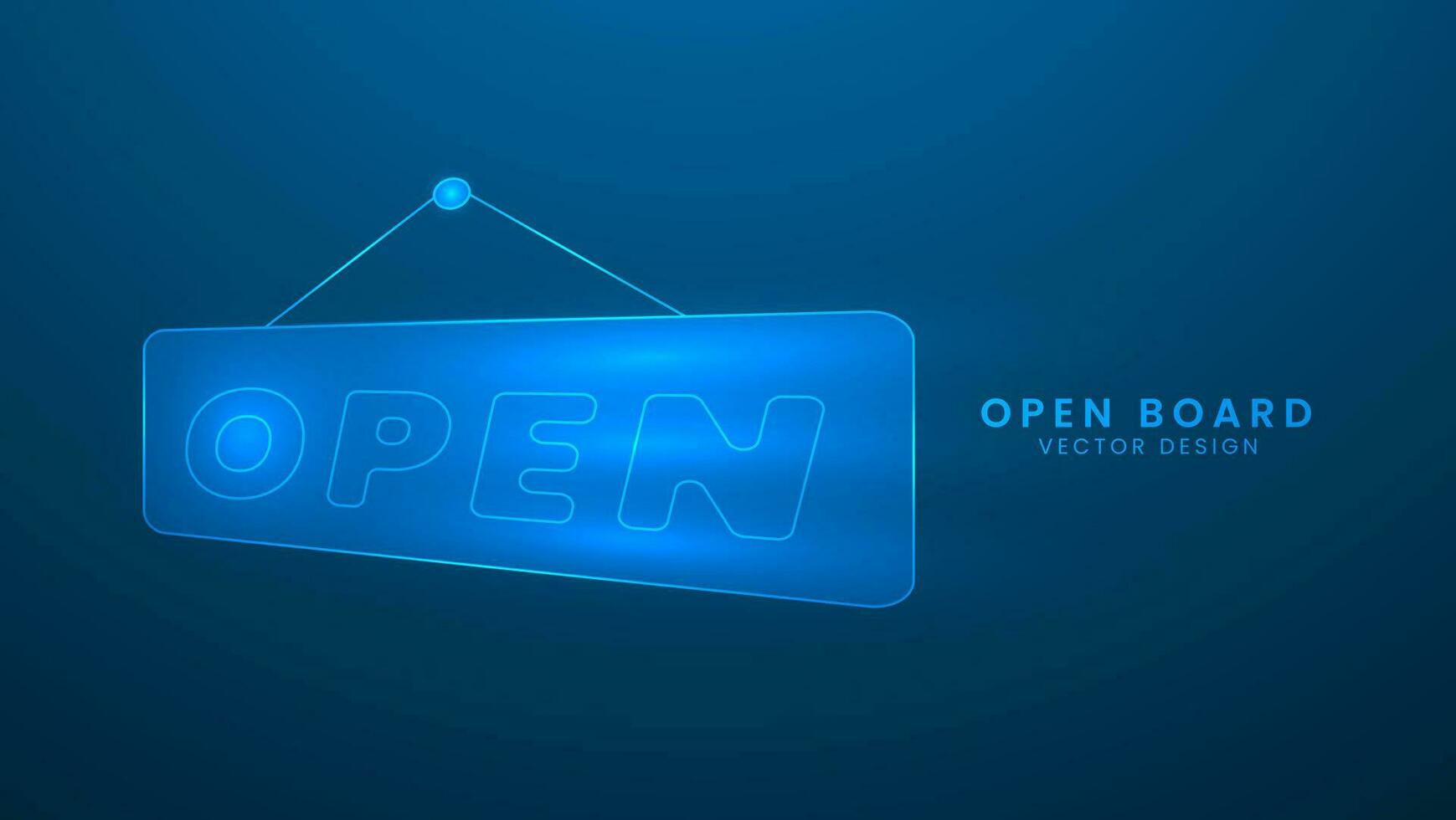 Open frame board. Shopping commerce concept. Vector illustration with light effect and neon