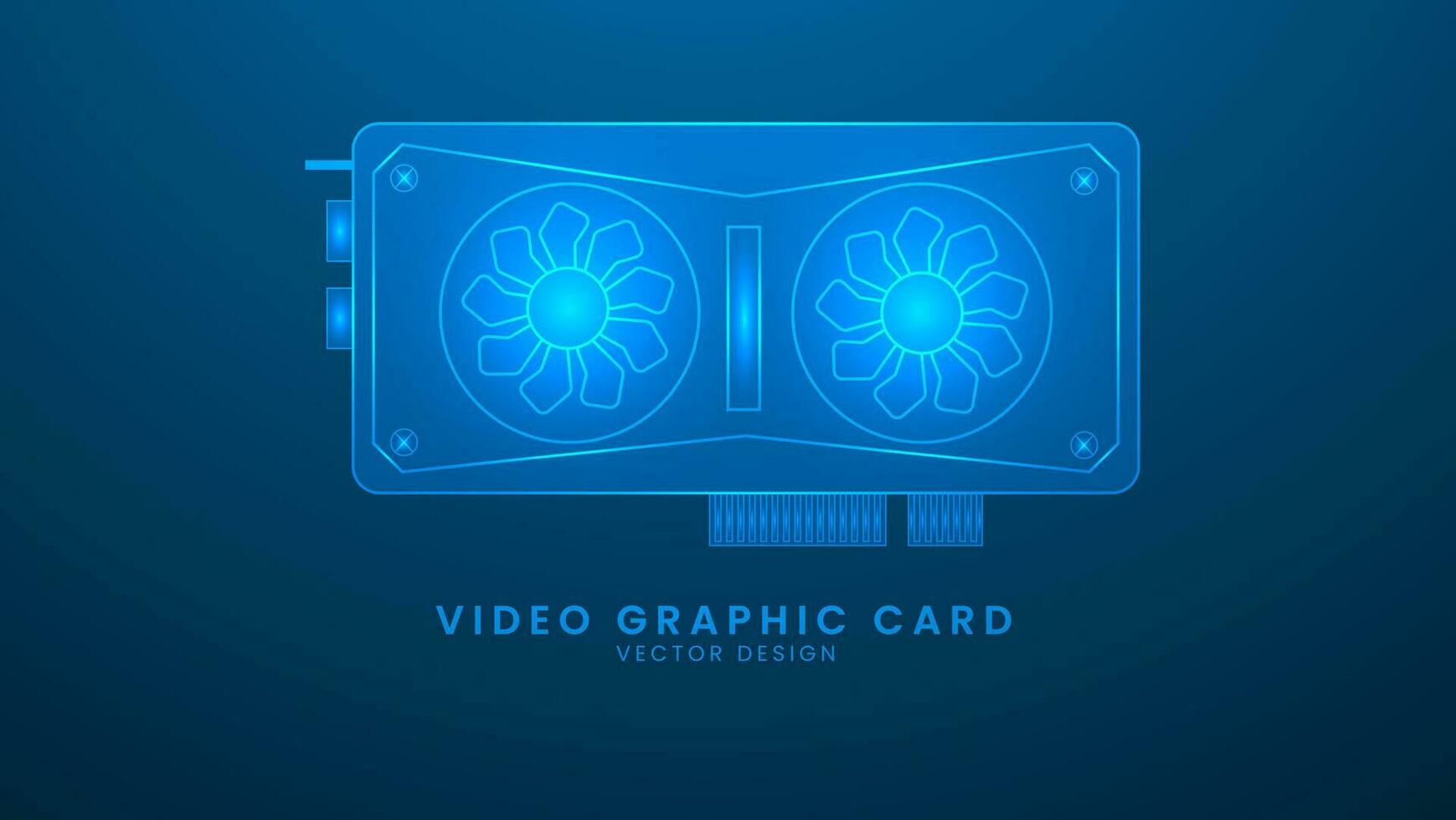 Computer card GPU. Video Graphic Card. Vector illustration with 