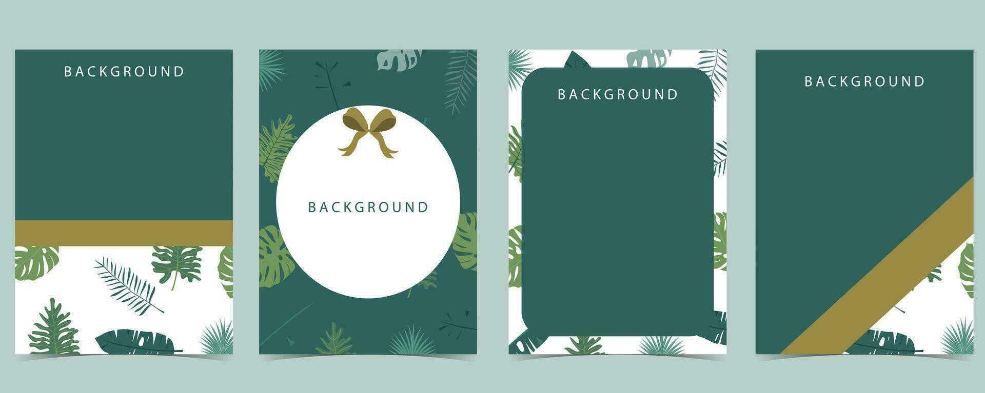 green frame collection of safari background set.Editable vector illustration for birthday invitation,postcard and sticker