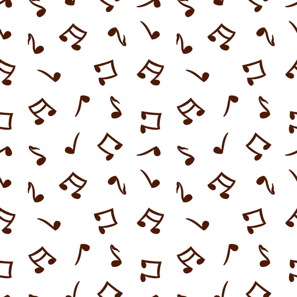 Music notes, seamless pattern on a white background. Vector illustration. Design element for greeting cards, invitations, covers, textiles, wrapping paper.