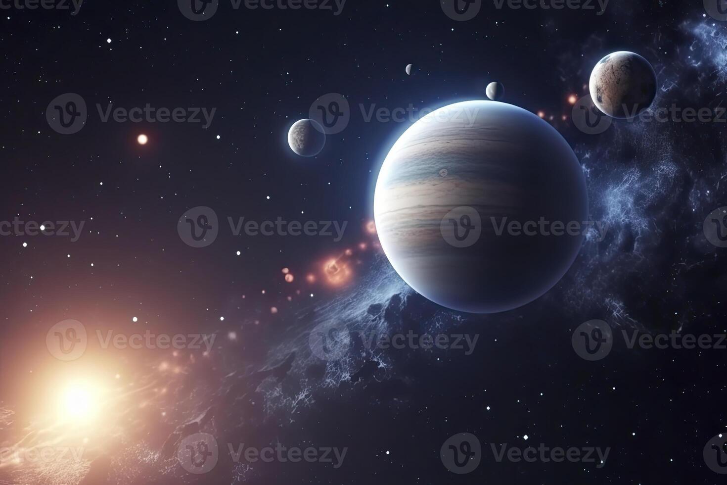 planets in the background of space photo