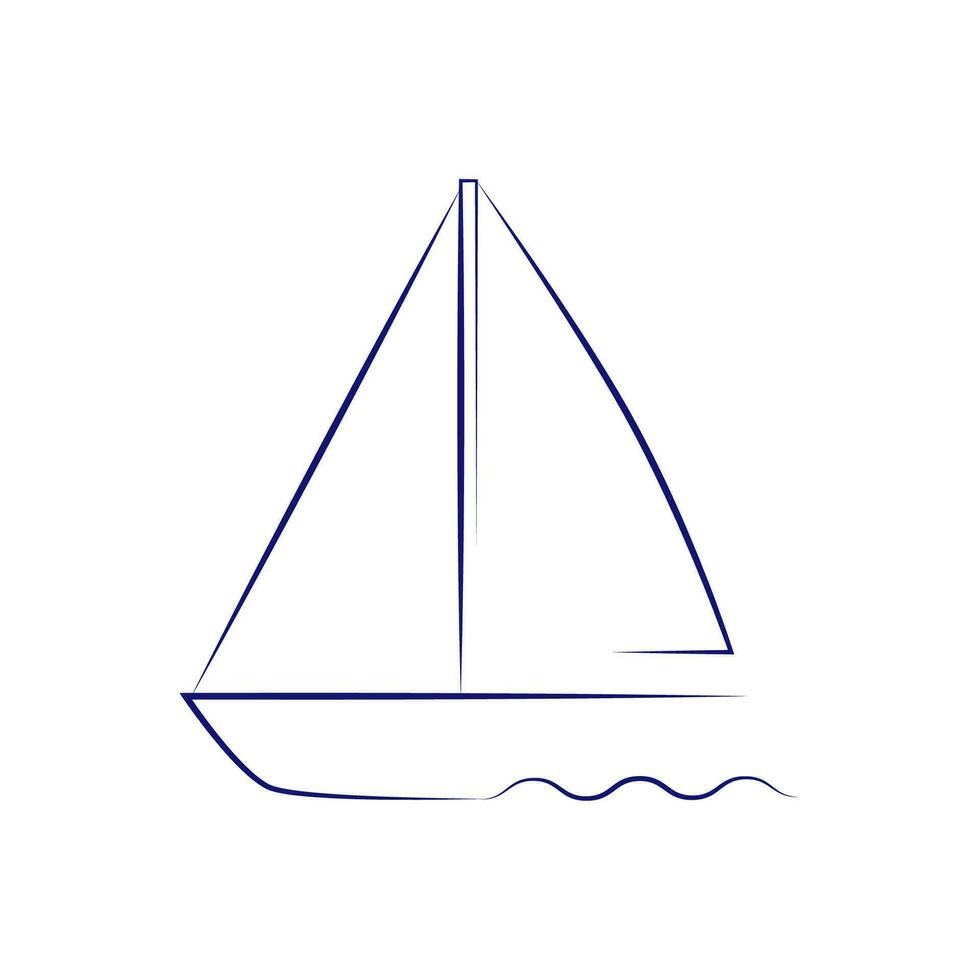 velero logo diseño aislado en blanco antecedentes. línea Arte vector