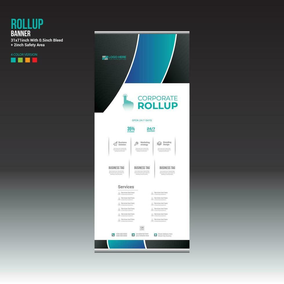 roll up banner design for any best company use vector